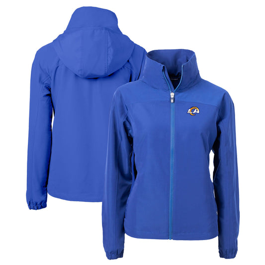 Women's Cutter & Buck  Blue Los Angeles Rams  Charter Eco Recycled Full-Zip Jacket