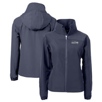 Women's Cutter & Buck  Navy Seattle Seahawks  Charter Eco Recycled Full-Zip Jacket