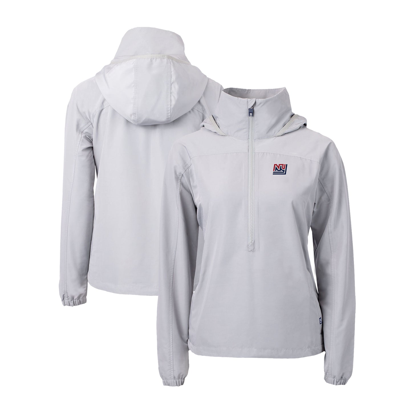 Women's Cutter & Buck Gray New York Giants Charter Eco Recycled Half-Zip Anorak Jacket