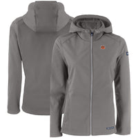 Women's Cutter & Buck Gray Cincinnati Bengals Evoke Eco Softshell Recycled Full-Zip Hooded Jacket