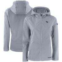 Women's Cutter & Buck Gray Tennessee Titans Evoke Eco Softshell Recycled Full-Zip Hooded Jacket