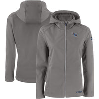 Women's Cutter & Buck Gray Tennessee Titans Evoke Eco Softshell Recycled Full-Zip Hooded Jacket