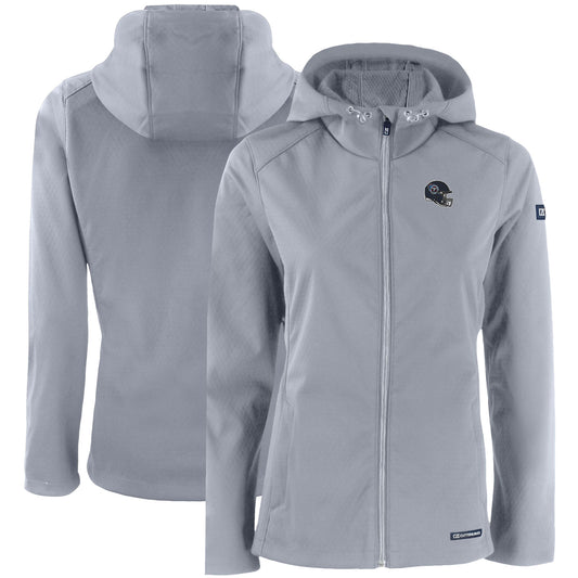 Women's Cutter & Buck Gray Tennessee Titans Evoke Eco Softshell Recycled Full-Zip Hooded Jacket