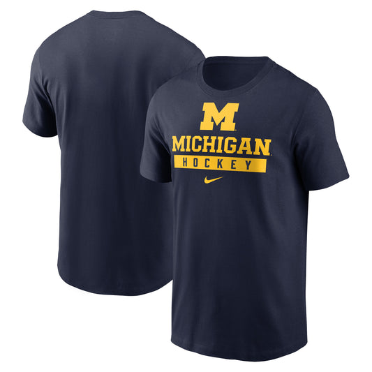 Men's Nike Navy Michigan Wolverines Ice Hockey Sport Drop T-Shirt