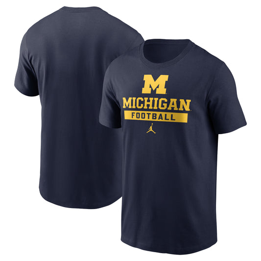 Men's Jordan Brand Navy Michigan Wolverines Football T-Shirt