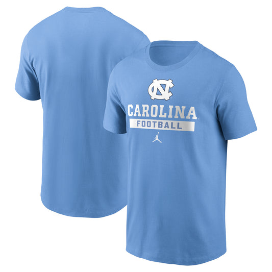 Men's Jordan Brand Carolina Blue North Carolina Tar Heels Football T-Shirt