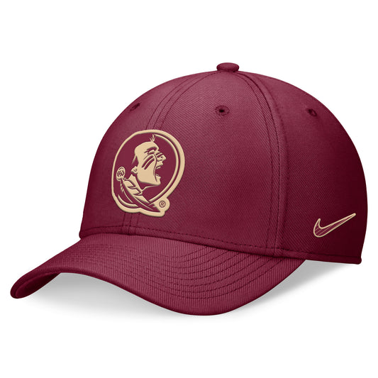 Unisex Nike Garnet Florida State Seminoles 2024 Sideline Rise Swoosh Flex Hat