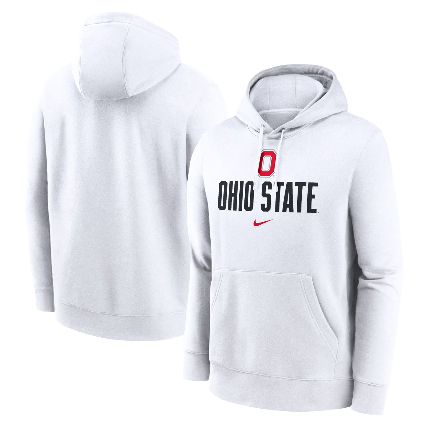 Men's Nike White Ohio State Buckeyes Primetime Club Fleece Pullover Hoodie