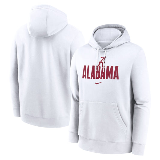 Men's Nike White Alabama Crimson Tide Primetime Club Fleece Pullover Hoodie