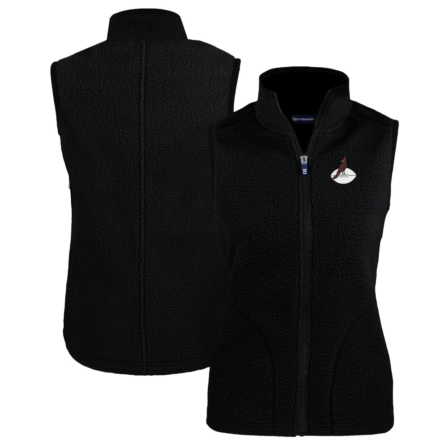 Women's Cutter & Buck Black Arizona Cardinals Throwback Cascade Eco Sherpa Fleece Vest