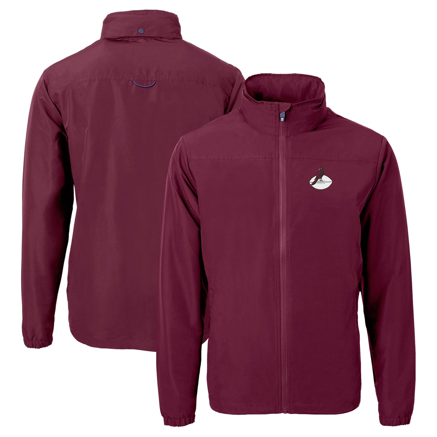 Men's Cutter & Buck Cardinal Arizona Cardinals Throwback Charter Eco Recycled Full-Zip Jacket