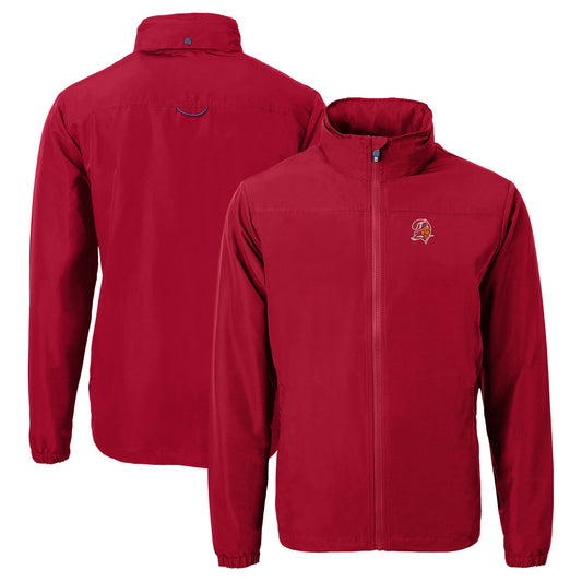 Men's Cutter & Buck  Red Tampa Bay Buccaneers Throwback Charter Eco Recycled Full-Zip Jacket