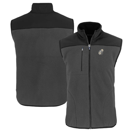 Men's Cutter & Buck  Gray New Orleans Saints Throwback Cascade Eco Sherpa Fleece Full-Zip Vest