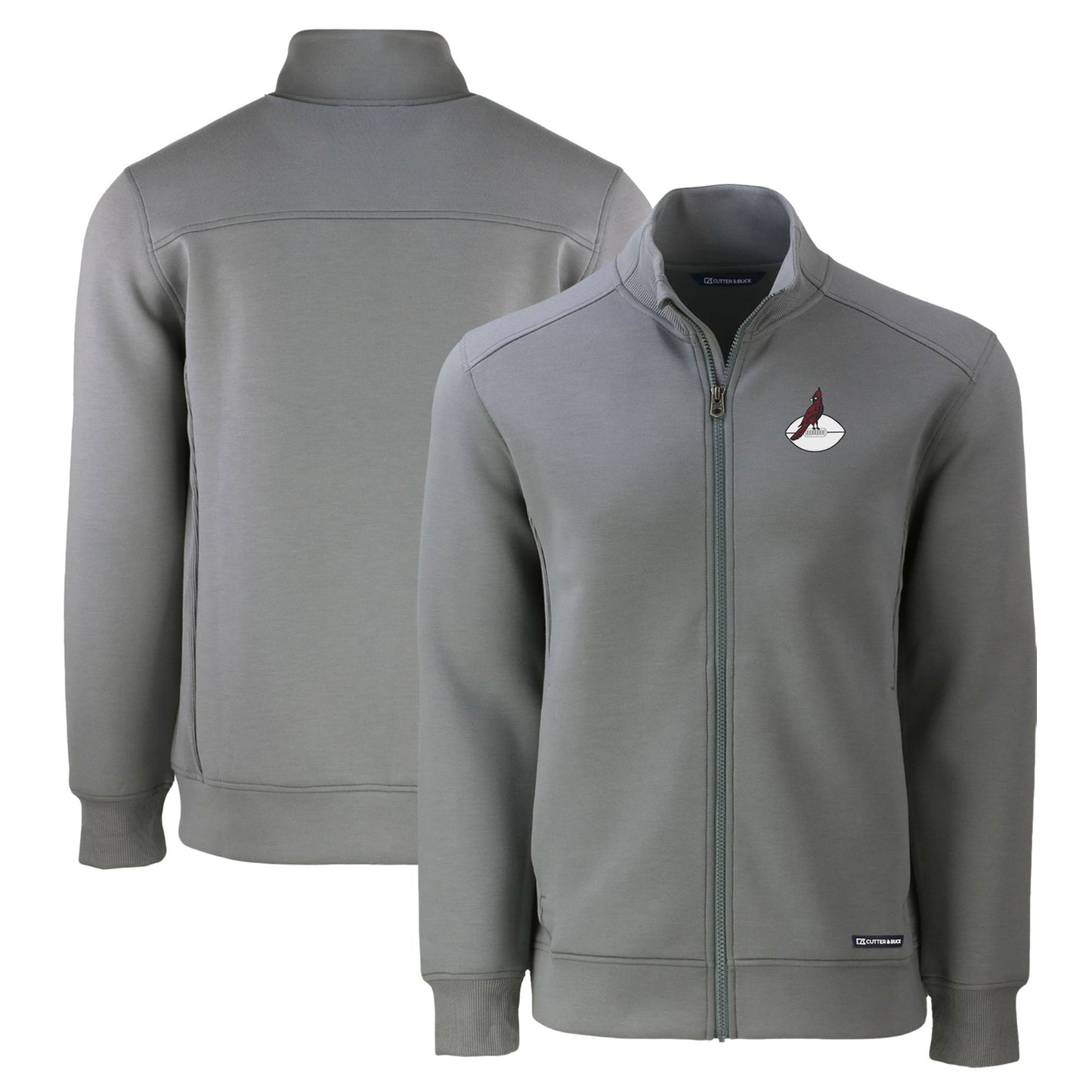 Men's Cutter & Buck Gray Arizona Cardinals Throwback Roam Eco Recycled Full-Zip Jacket