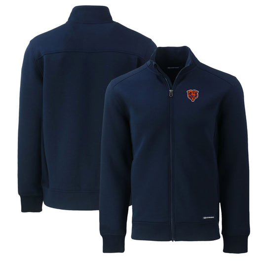 Men's Cutter & Buck Navy Chicago Bears Throwback Roam Eco Recycled Full-Zip Jacket