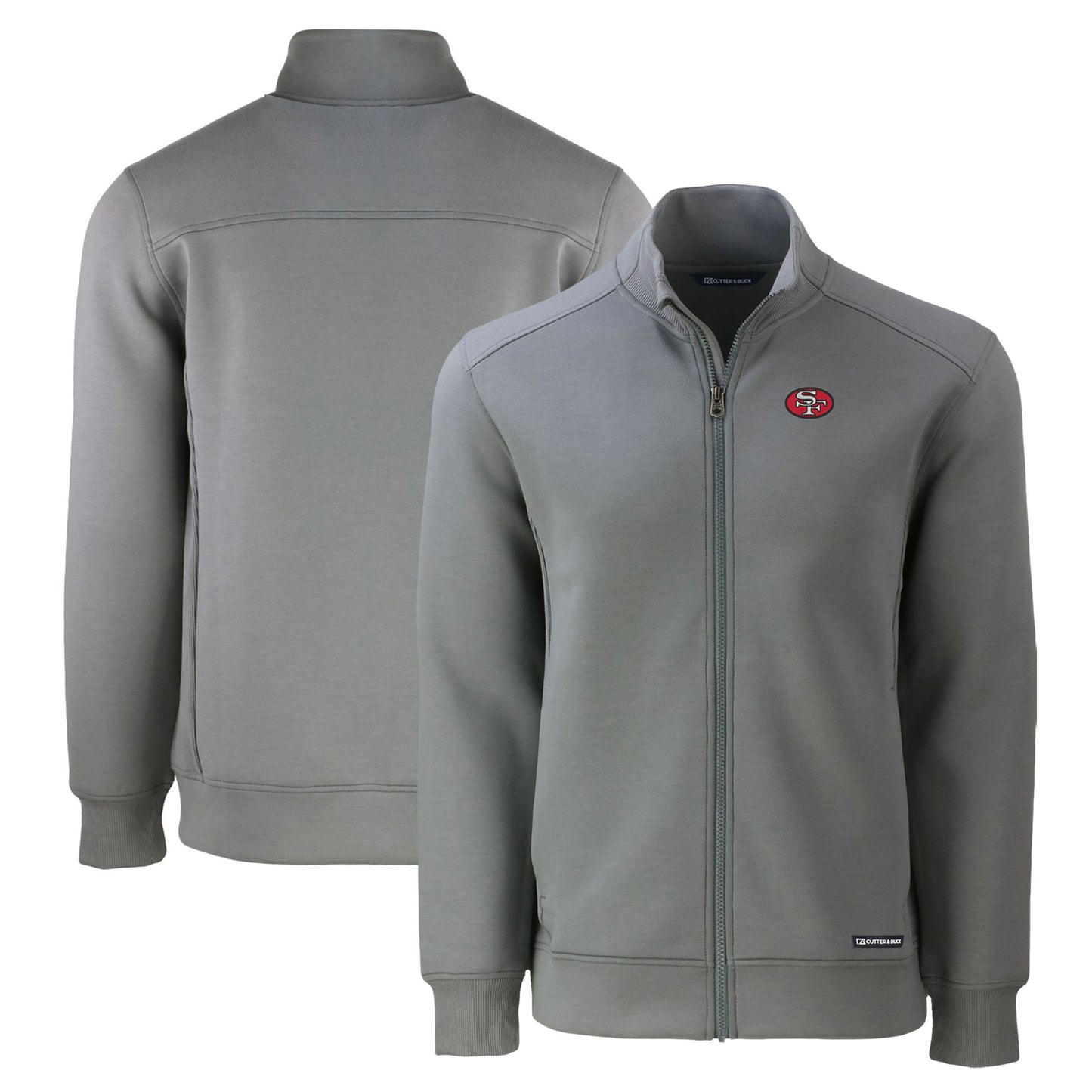 Men's Cutter & Buck Gray San Francisco 49ers Throwback Roam Eco Recycled Full-Zip Jacket