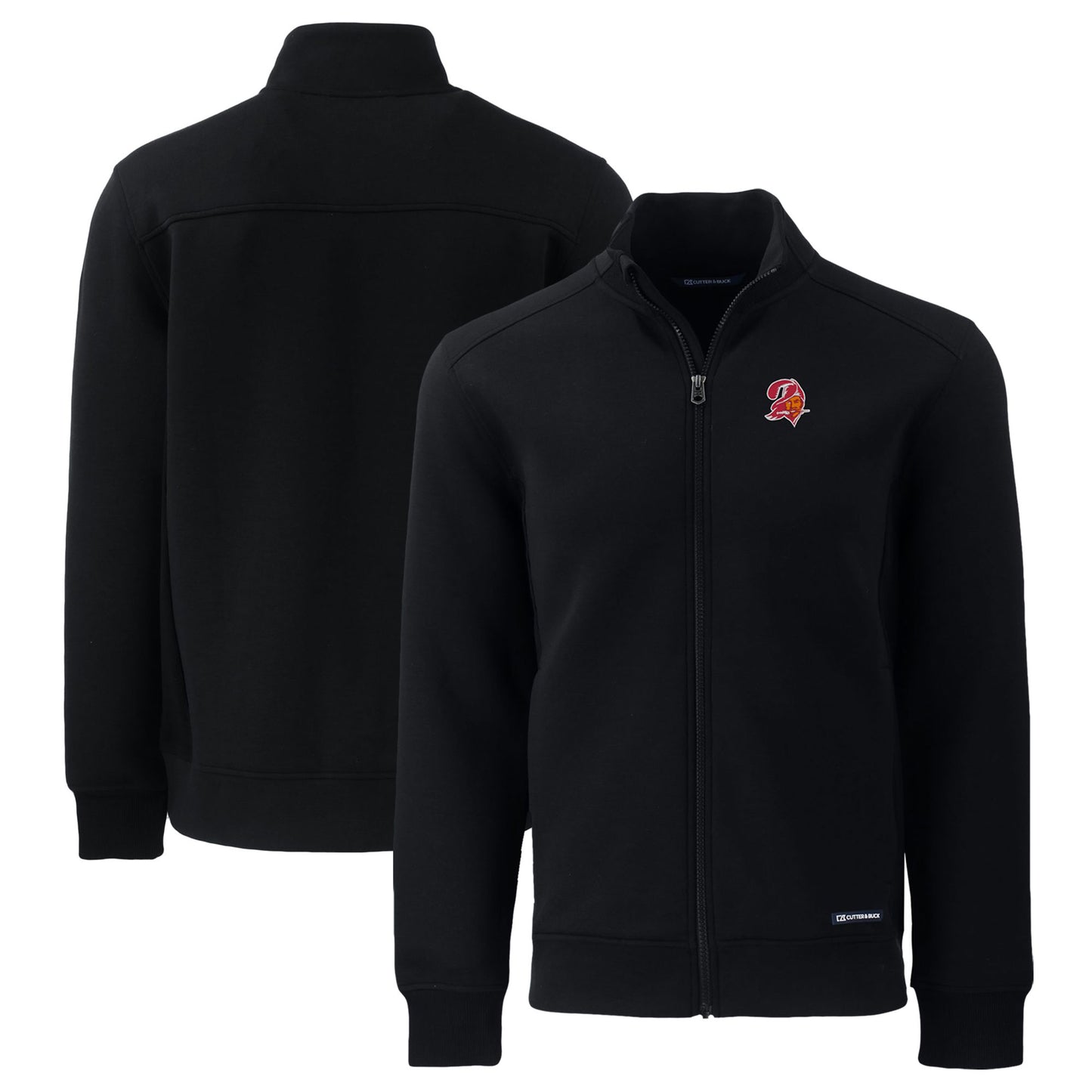 Men's Cutter & Buck Black Tampa Bay Buccaneers Throwback Roam Eco Recycled Full-Zip Jacket