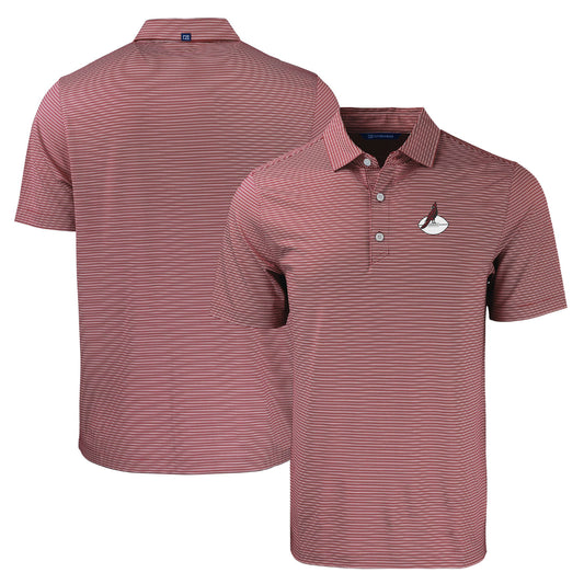 Men's Cutter & Buck Cardinal/White Arizona Cardinals Throwback Forge Eco Double Stripe Stretch Recycled Polo