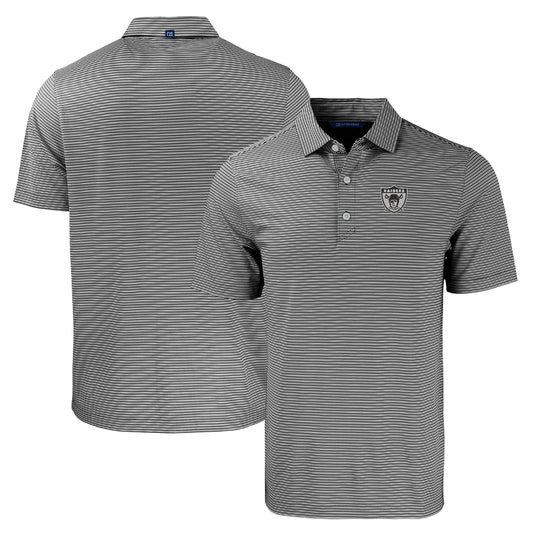 Men's Cutter & Buck  Black/White Las Vegas Raiders Throwback Forge Eco Double Stripe Stretch Recycled Polo