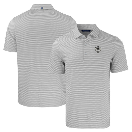 Men's Cutter & Buck  Gray/White Las Vegas Raiders Throwback Forge Eco Double Stripe Stretch Recycled Polo