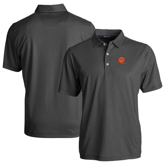 Men's Cutter & Buck  Black Cincinnati Bengals Throwback Big & Tall Pike Eco Symmetry Print Stretch Recycled Polo