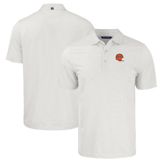 Men's Cutter & Buck  White Cincinnati Bengals Throwback Big & Tall Pike Eco Symmetry Print Stretch Recycled Polo