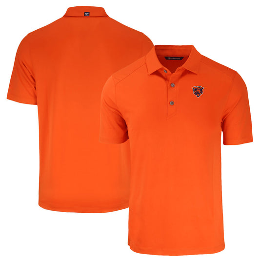 Men's Cutter & Buck  Orange Chicago Bears Throwback Forge Eco Stretch Recycled Polo