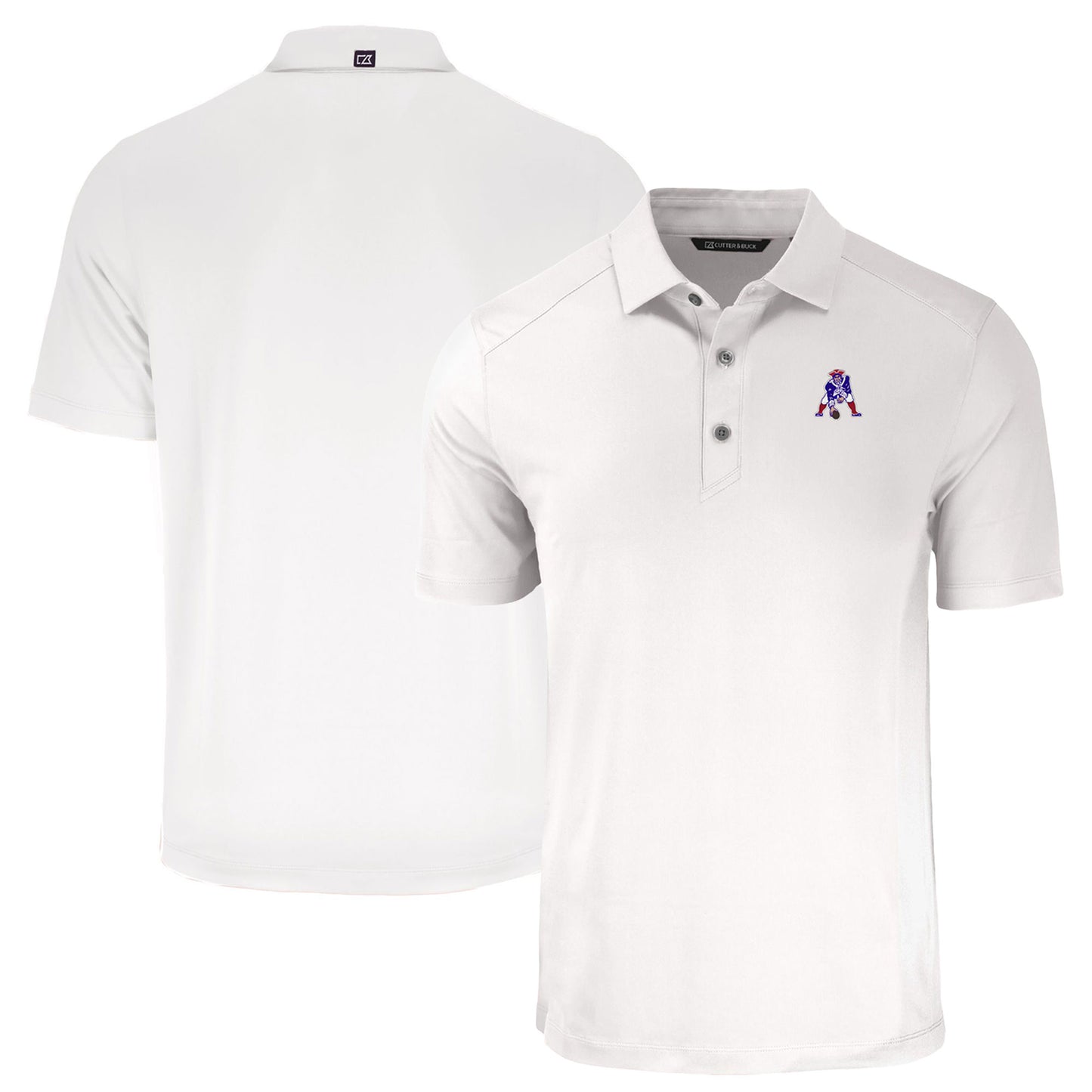 Men's Cutter & Buck  White New England Patriots Throwback Forge Eco Stretch Recycled Polo