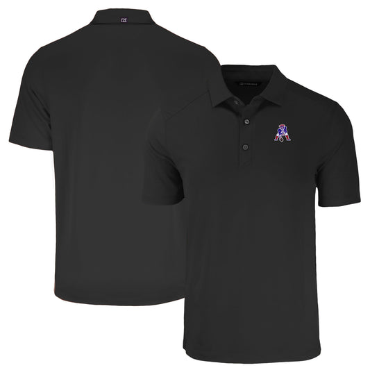 Men's Cutter & Buck  Black New England Patriots Throwback Forge Eco Stretch Recycled Polo