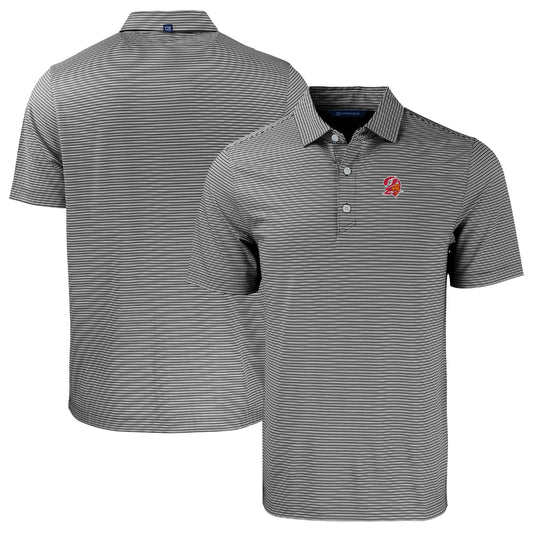 Men's Cutter & Buck  Black/White Tampa Bay Buccaneers Throwback Big & Tall Forge Eco Double Stripe Stretch Recycled Polo