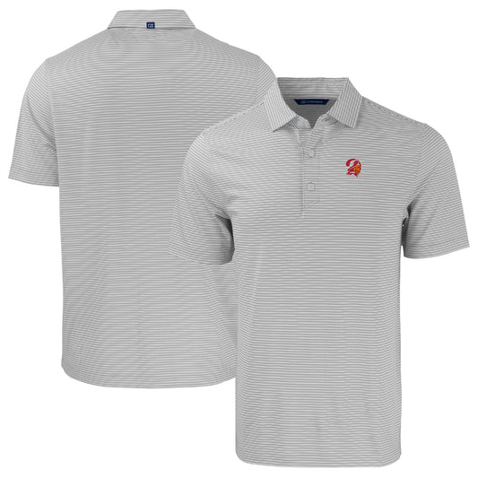 Men's Cutter & Buck  Gray/White Tampa Bay Buccaneers Throwback Big & Tall Forge Eco Double Stripe Stretch Recycled Polo