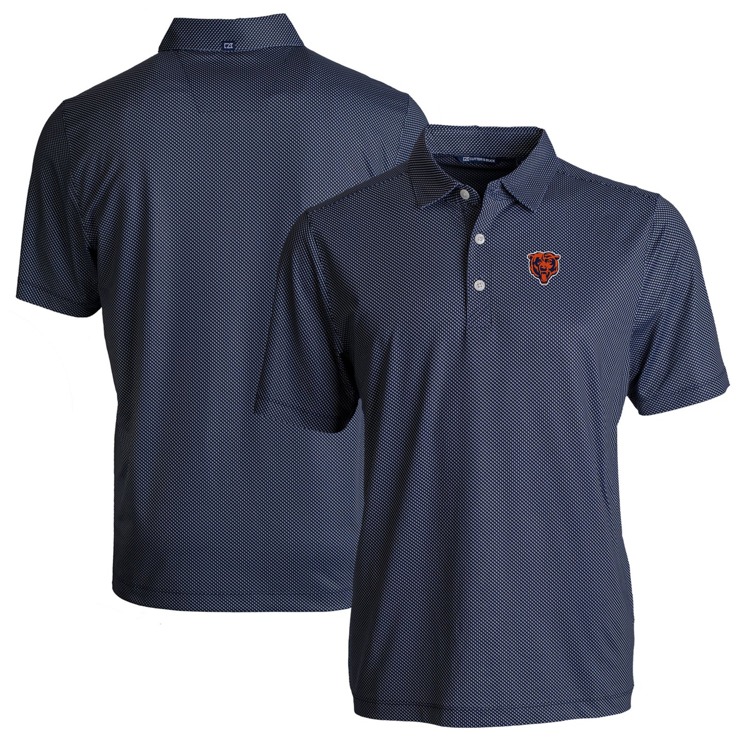 Men's Cutter & Buck  Navy Chicago Bears Throwback Big & Tall Pike Eco Symmetry Print Stretch Recycled Polo