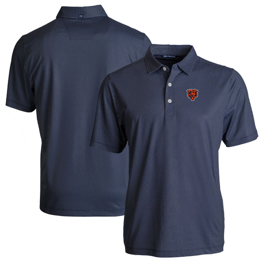 Men's Cutter & Buck  Navy Chicago Bears Throwback Big & Tall Pike Eco Symmetry Print Stretch Recycled Polo