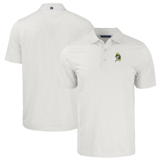 Men's Cutter & Buck  White Green Bay Packers Throwback Big & Tall Pike Eco Symmetry Print Stretch Recycled Polo