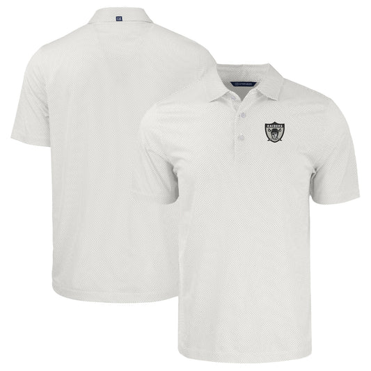 Men's Cutter & Buck  White Las Vegas Raiders Throwback Big & Tall Pike Eco Symmetry Print Stretch Recycled Polo