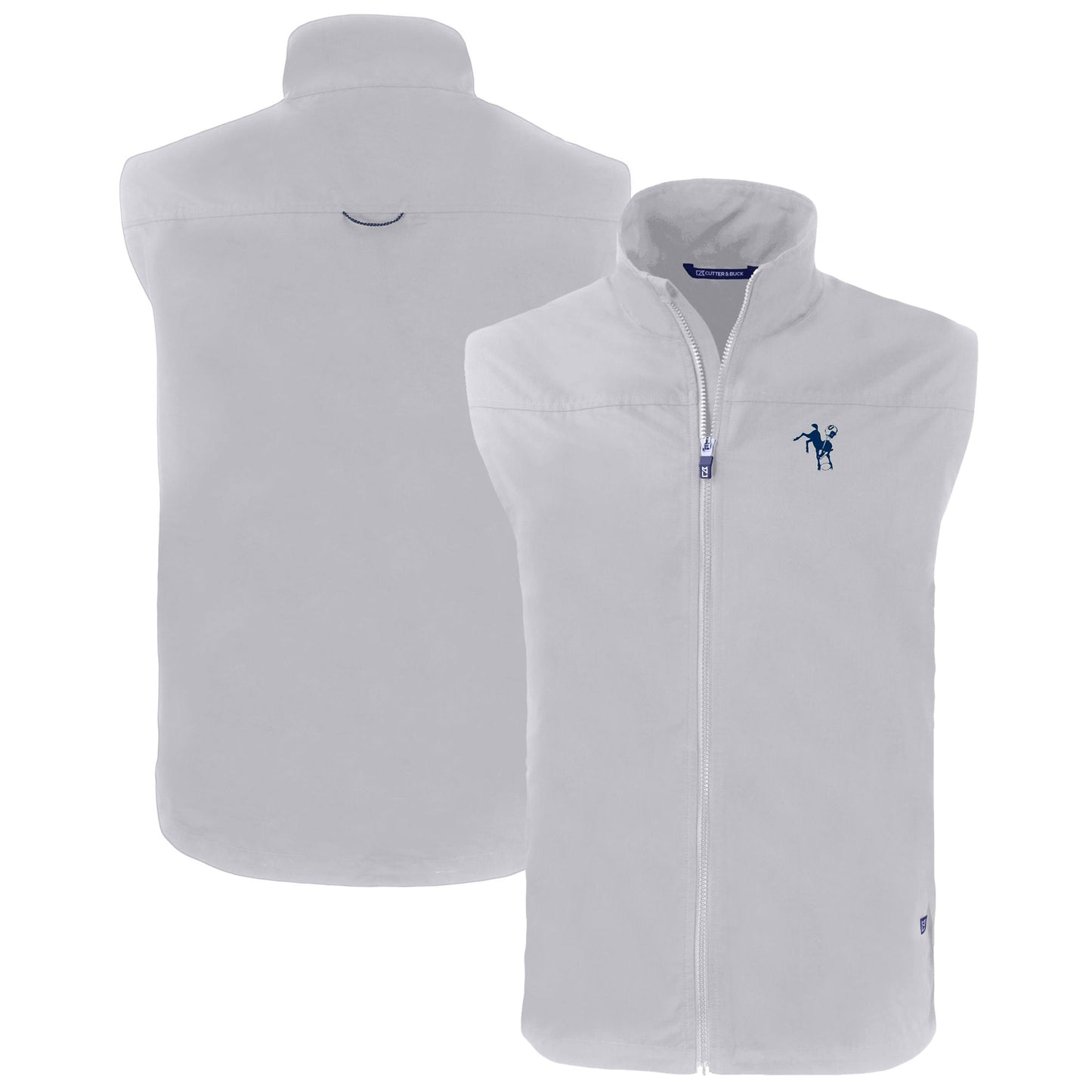 Men's Cutter & Buck  Gray Indianapolis Colts Throwback Big & Tall Charter Eco Full-Zip Vest