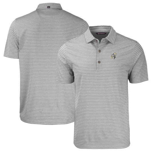 Men's Cutter & Buck  Heather Gray New Orleans Saints Throwback Big & Tall Forge Eco Heather Stripe Stretch Recycled Polo