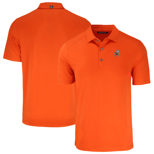 Men's Cutter & Buck  Orange Cleveland Browns Throwback Big & Tall Forge Eco Stretch Recycled Polo