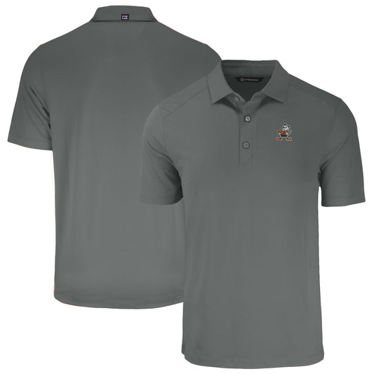 Men's Cutter & Buck  Gray Cleveland Browns Throwback Big & Tall Forge Eco Stretch Recycled Polo