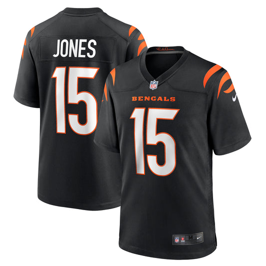 Men's Nike Charlie Jones  Black Cincinnati Bengals Team Game Jersey