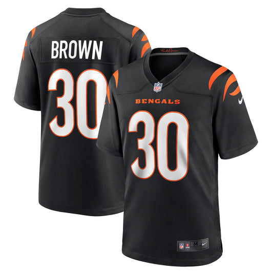 Men's Nike Chase Brown  Black Cincinnati Bengals Team Game Jersey