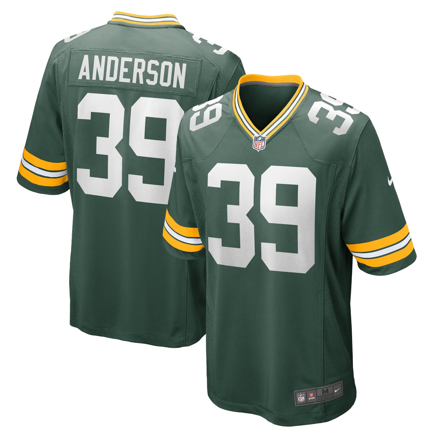 Men's Nike Zayne Anderson  Green Green Bay Packers Team Game Jersey