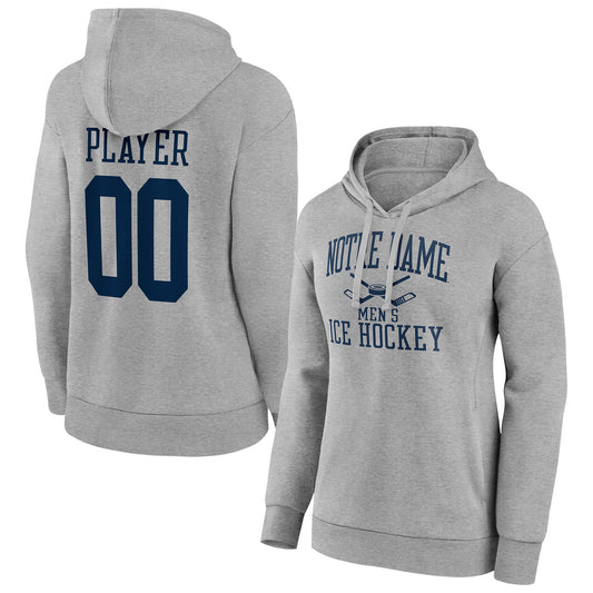 Women's  Gray Notre Dame Fighting Irish Men's Ice Hockey Pick-A-Player NIL Gameday Tradition Pullover Hoodie