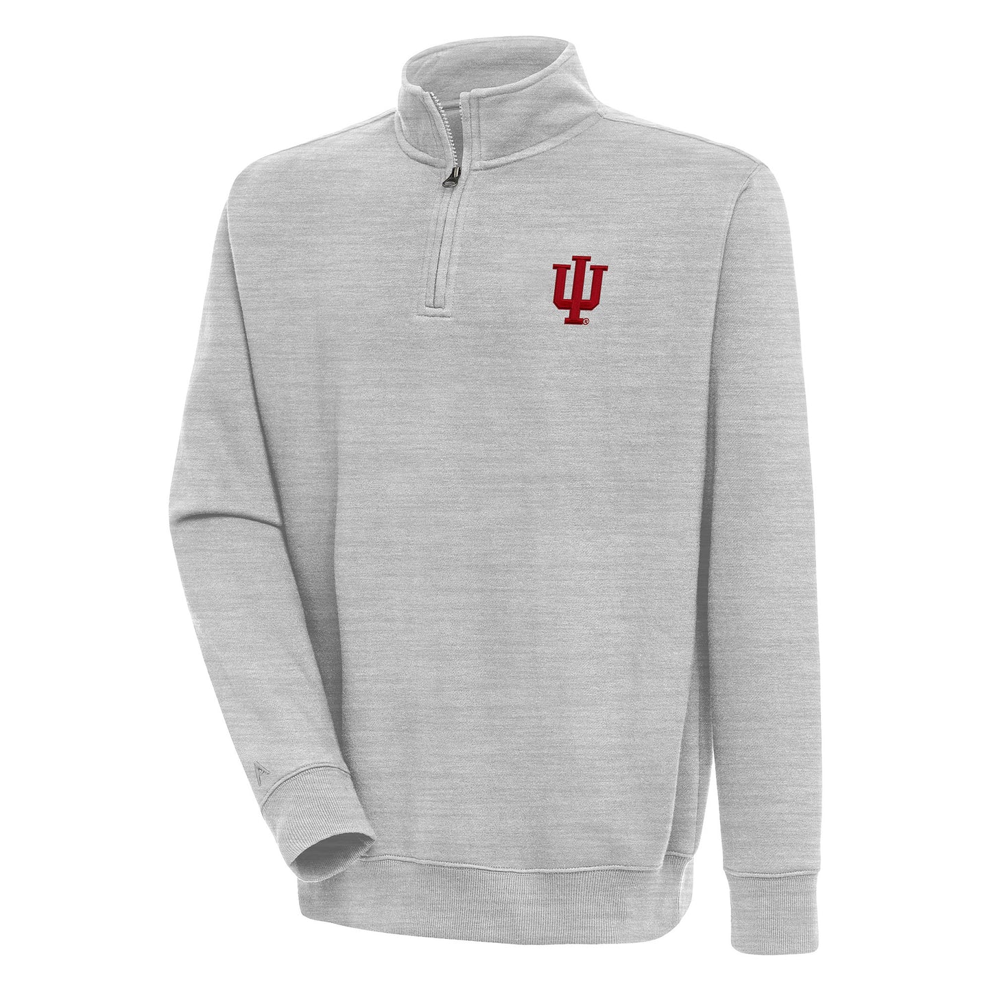 Men's Antigua  Heather Gray Indiana Hoosiers Victory Quarter-Zip Pullover Top