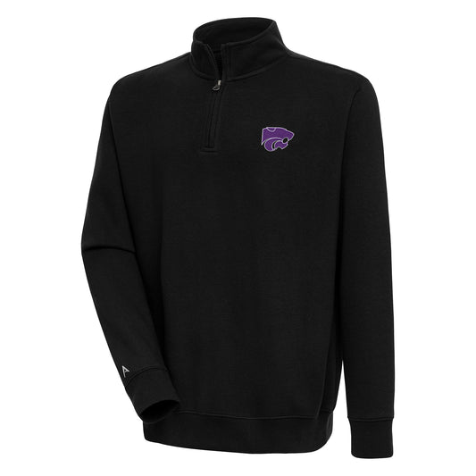 Men's Antigua  Black Kansas State Wildcats Victory Quarter-Zip Pullover Top