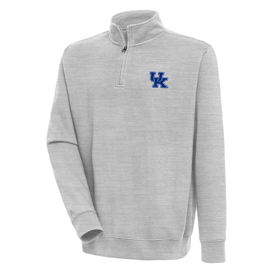 Men's Antigua  Heather Gray Kentucky Wildcats Victory Quarter-Zip Pullover Top