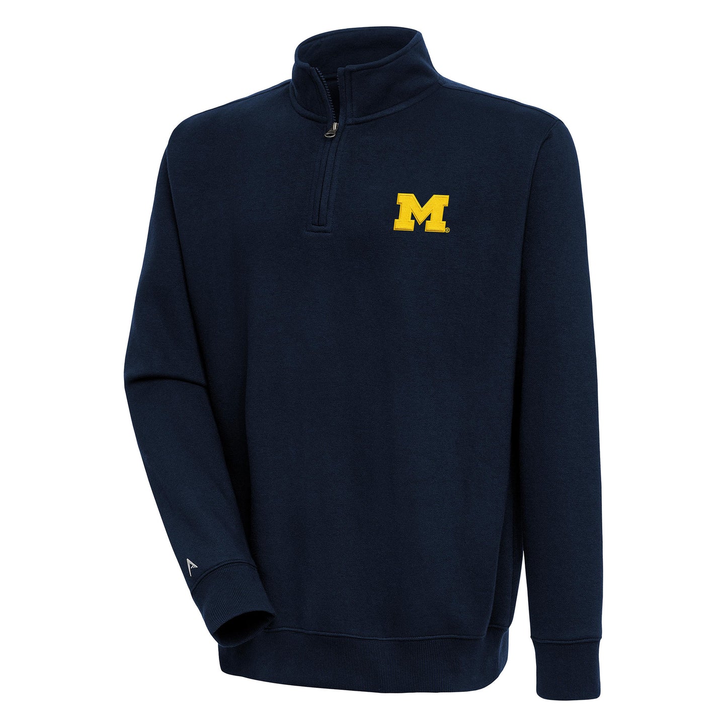 Men's Antigua  Navy Michigan Wolverines Victory Quarter-Zip Pullover Top