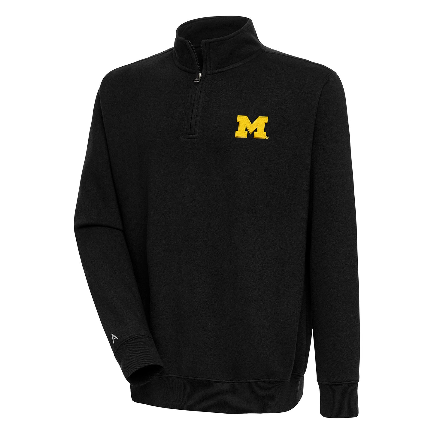 Men's Antigua  Black Michigan Wolverines Victory Quarter-Zip Pullover Top