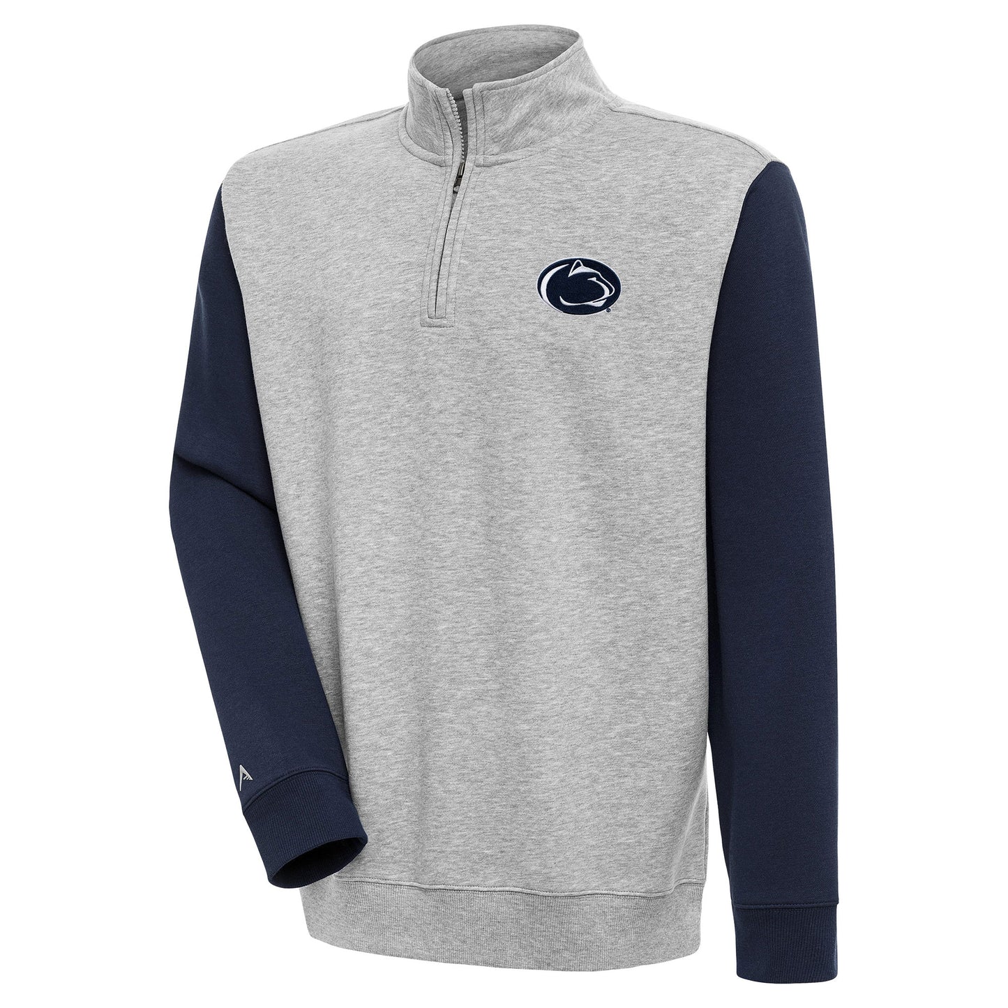 Men's Antigua  Heather Gray Penn State Nittany Lions Victory Quarter-Zip Pullover Top