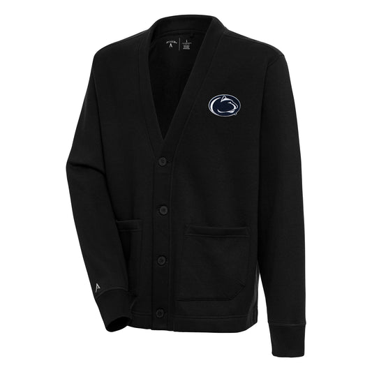 Men's Antigua  Black Penn State Nittany Lions Victory Cardigan